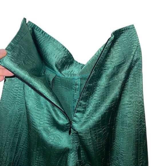 Jeanne Marc Vintage Womens Top & Pants Set Size XS Green Satin Fabric Polyester - Picture 6 of 12